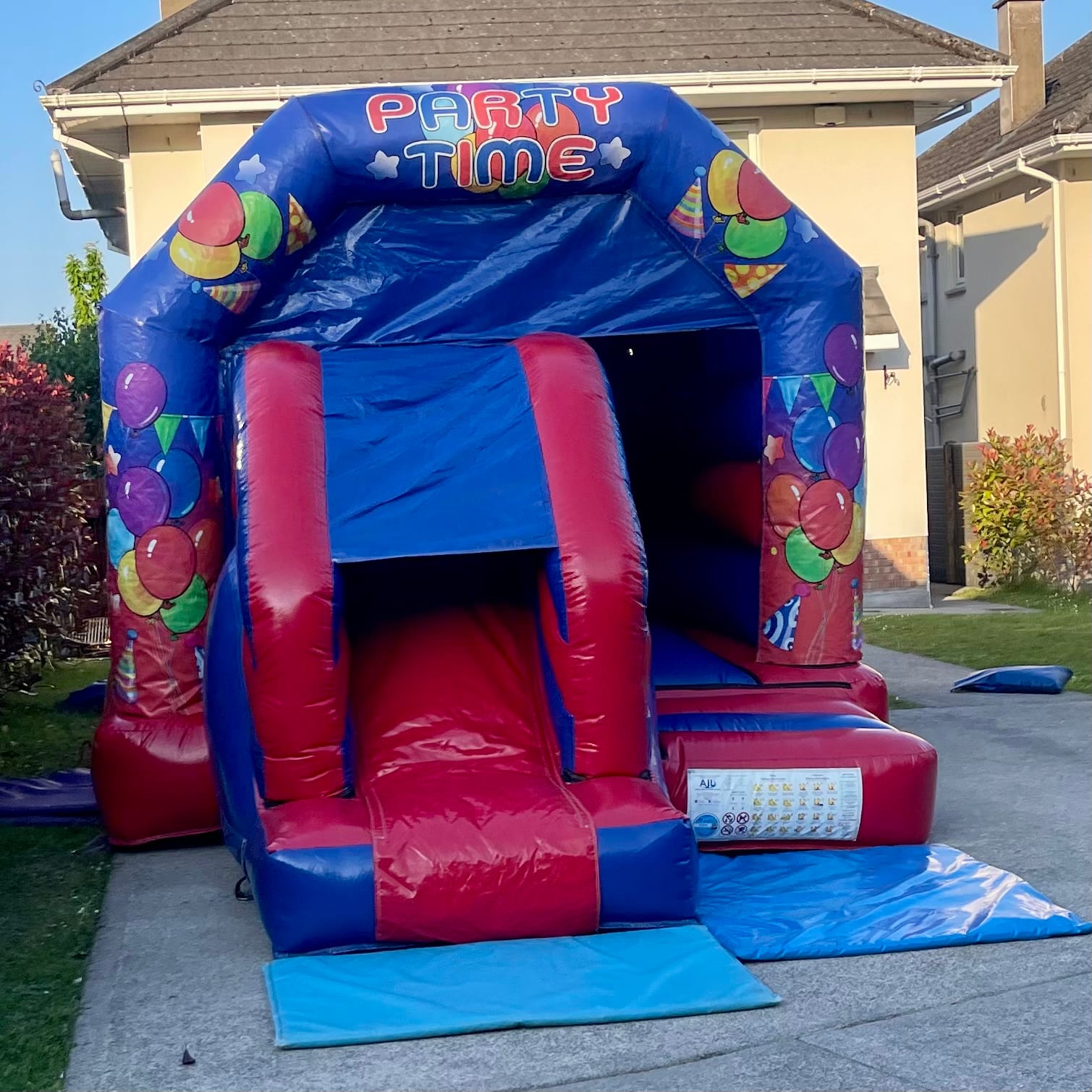 Bouncy Castle With Slide - Party Time Theme