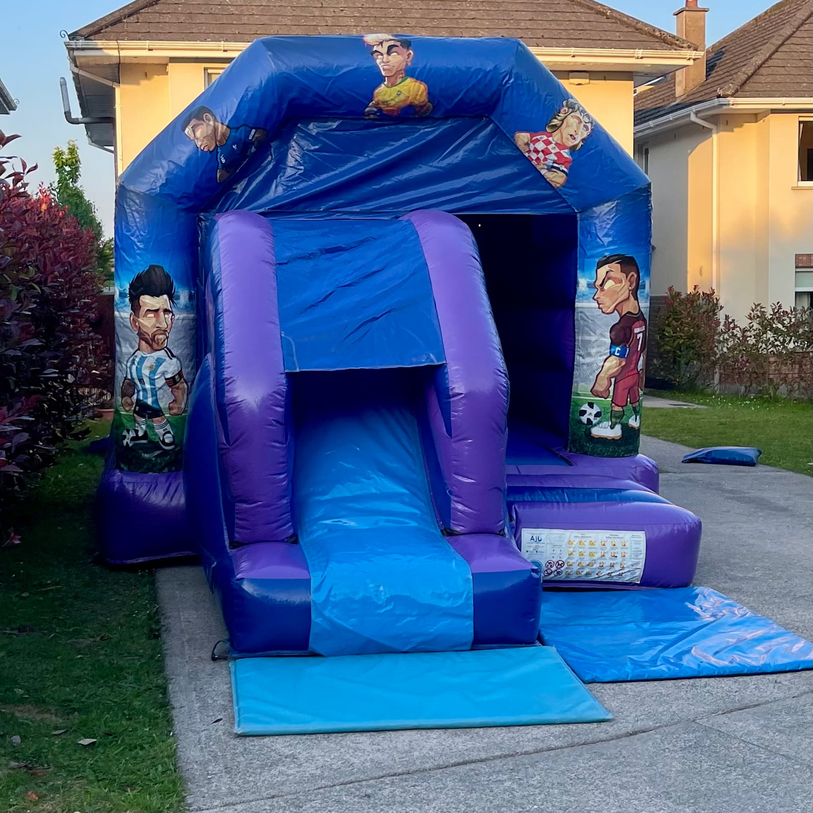 Bouncy Castle With Slide Soccer Stars Theme