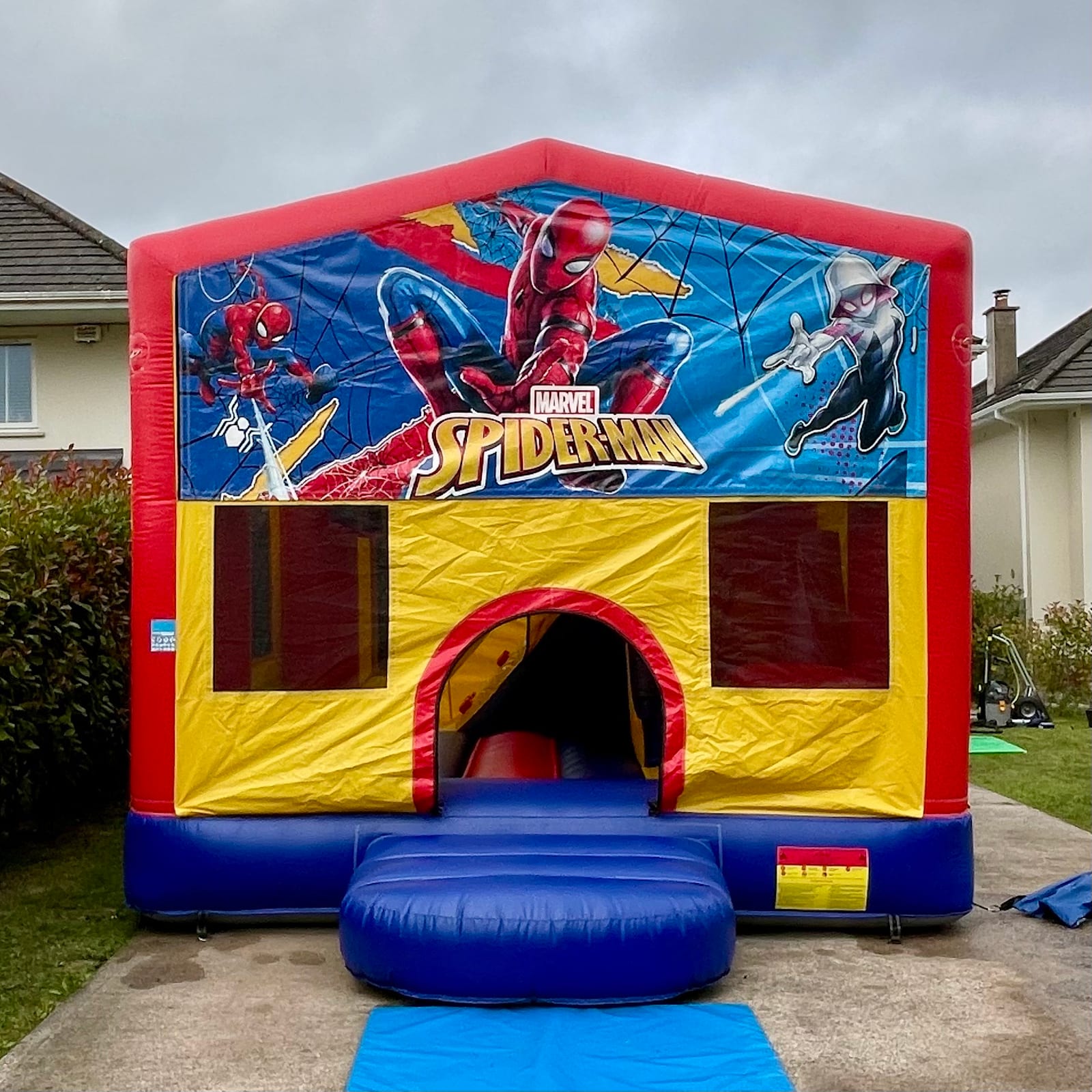 Spider Man Bouncy Castle with 6ft Slide 14ftx14ft