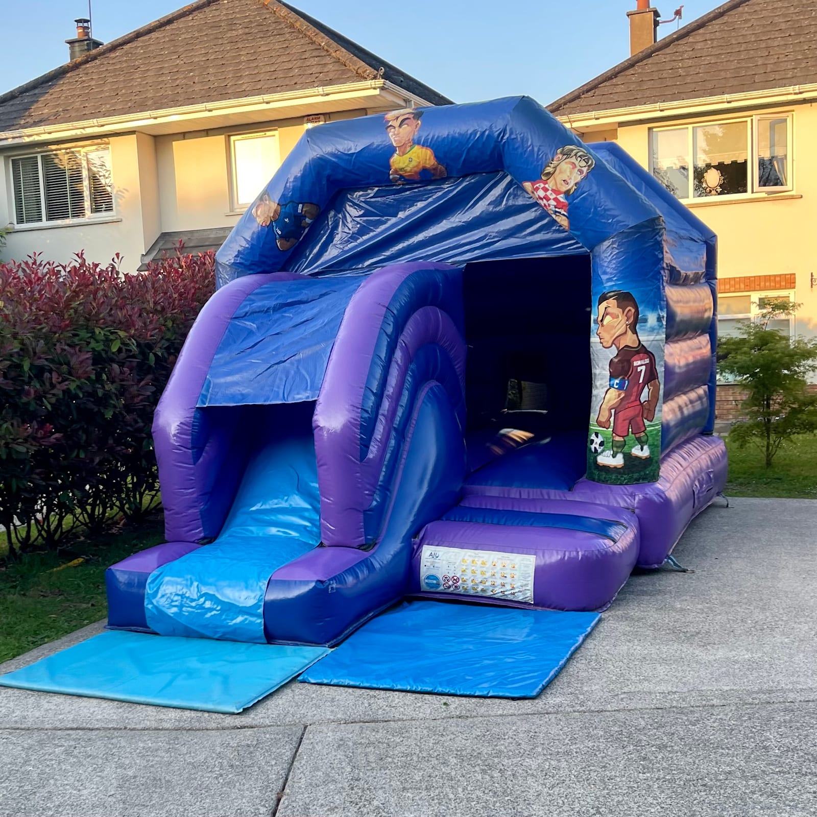Bouncy Castle With Slide Soccer Stars Theme