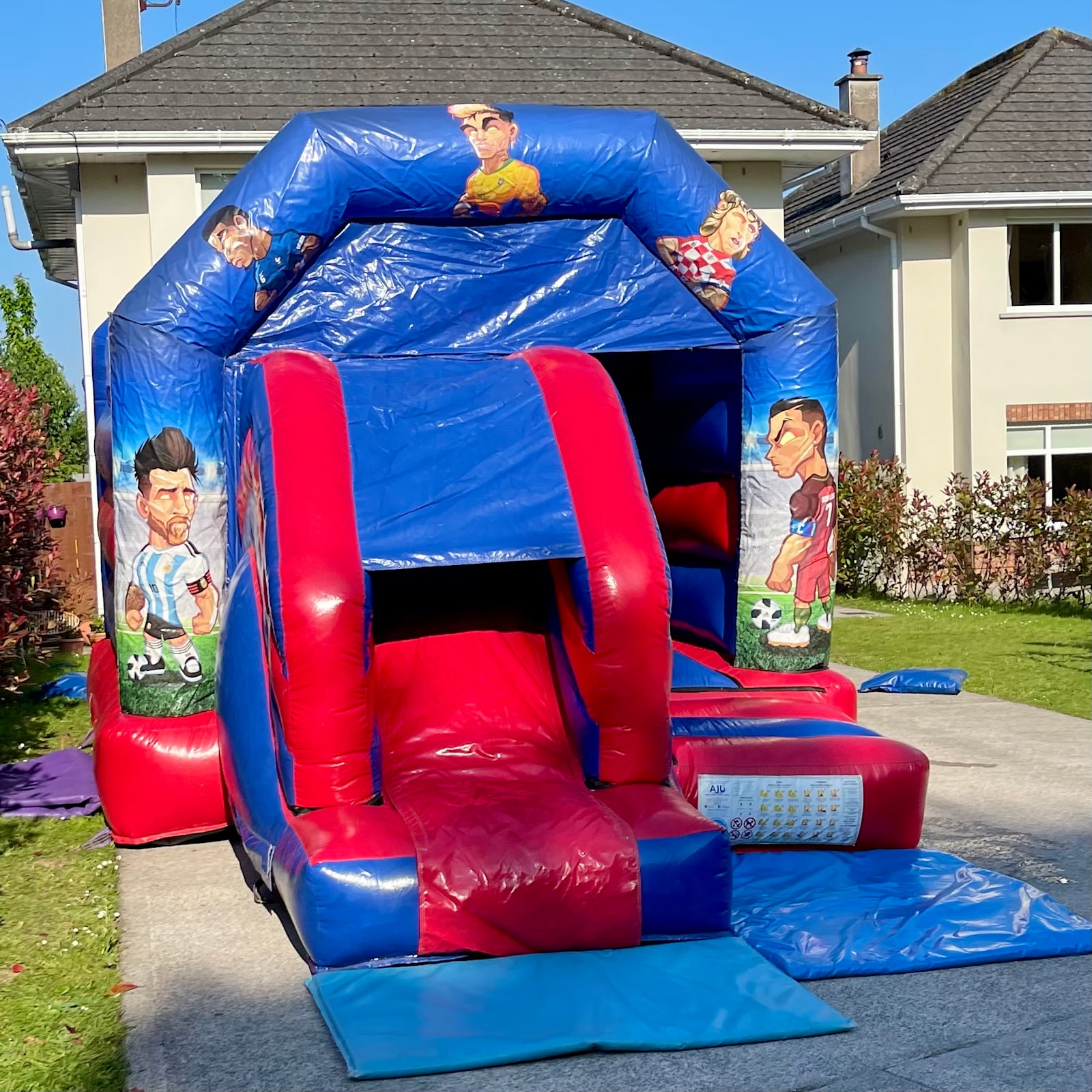 Bouncy Castle With Slide Soccer Stars Theme