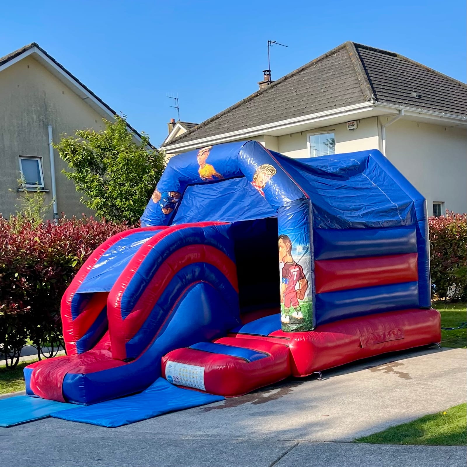 Bouncy Castle With Slide Soccer Stars Theme
