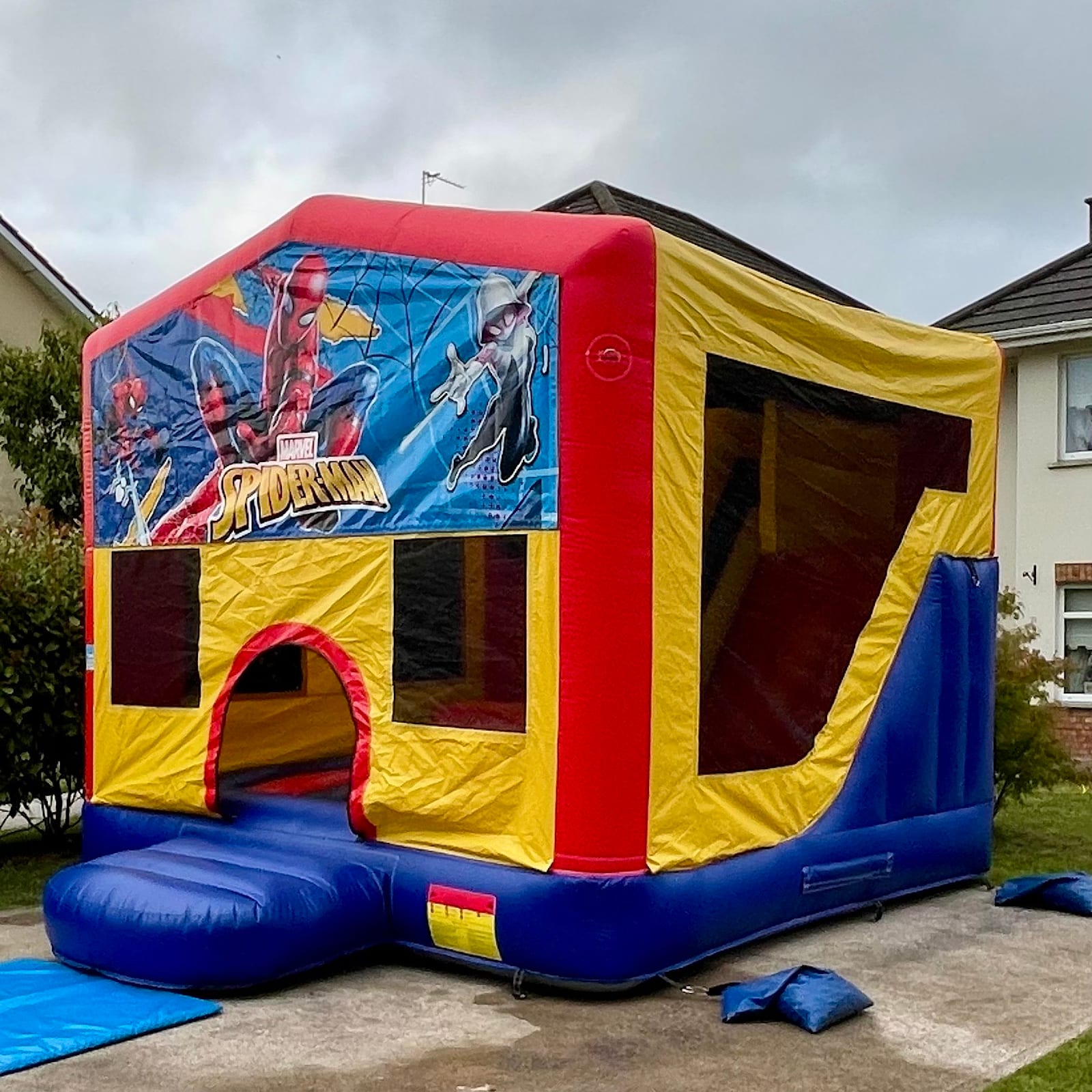 Spider Man Bouncy Castle with 6ft Slide 14ftx14ft
